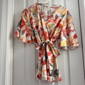 Colorful Floral Kimono Dress